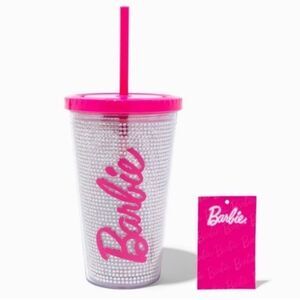 NWT Barbie Silver Rhinestone Tumbler